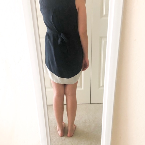 Anthropologie Navy Tie Dress/Tunic Blouse - Picture 7 of 8